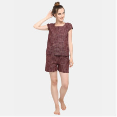 Mesmora Womens Cotton Solid Short Night Suits